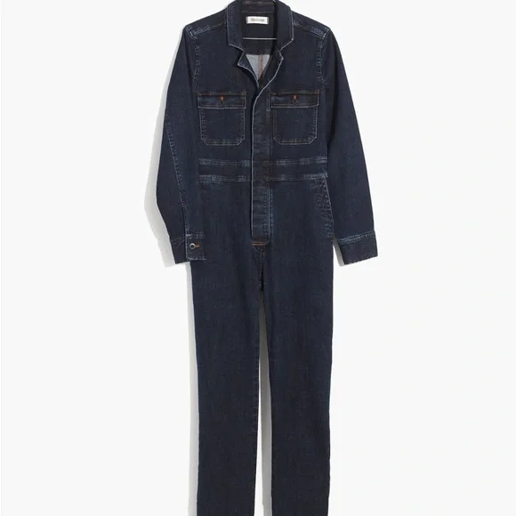 Madewell Denim Slim Dark Wash Coverall Jumpsuit | Size 2 - Picture 3 of 12